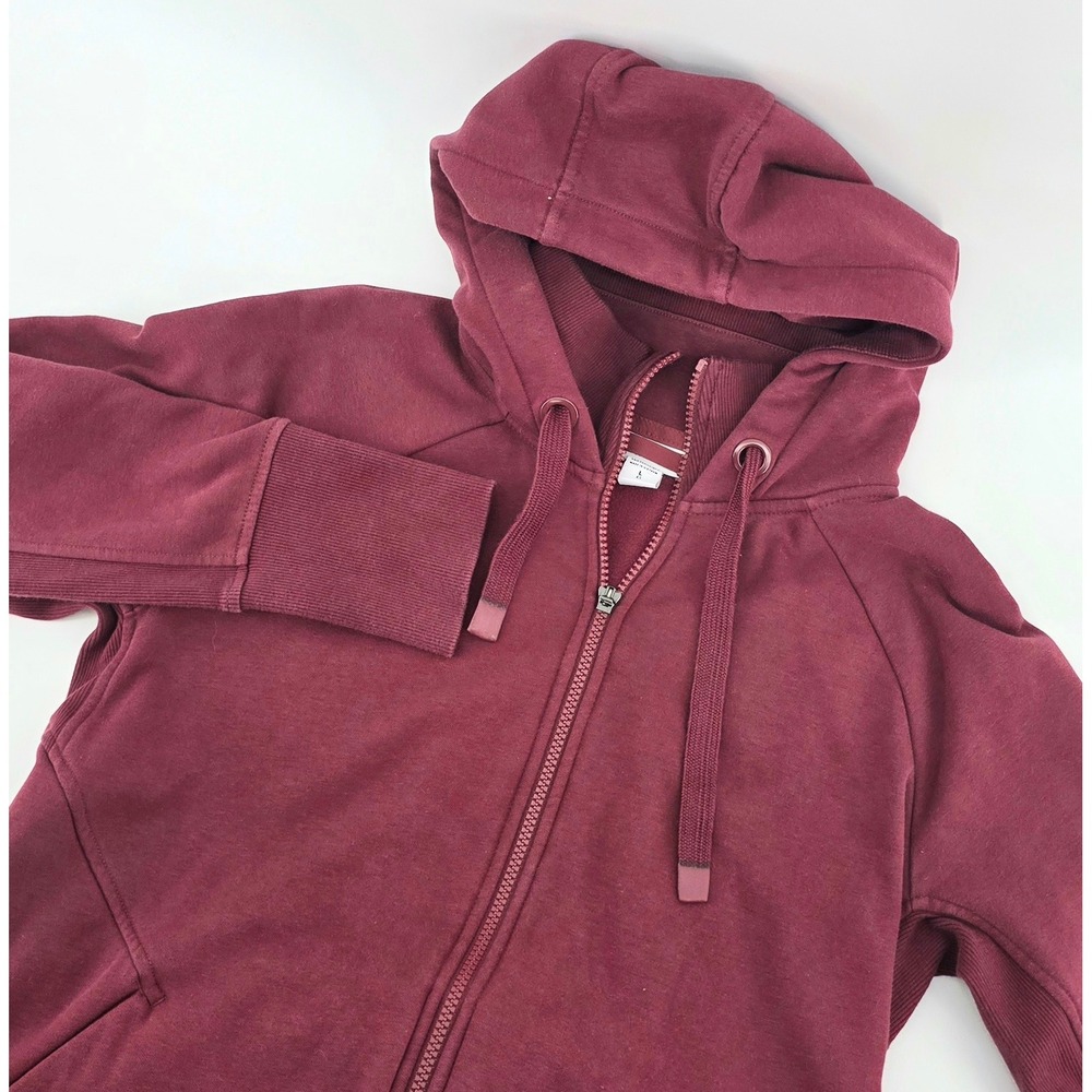 Athleta Triumph Hoodie Size Large Womens Gorpcore Maroon Full Zip Sweatshirt